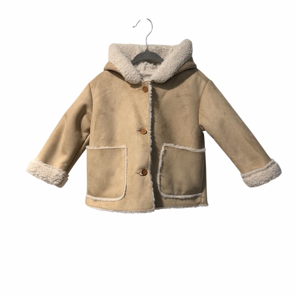 Zara Tan Kids Jacket with Sherpa Lining